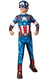 HISAB JOKER Rubie's Offizielles Kostüm Captain America, Marvels Avengers, klassisch, für Kinder, Superhelden-Verkleidung, 9-10 Jahre, 152 cm