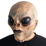 CreepyParty Alien Maske ET Grusel Latex Vollkopf Masken Gruseliger Horror Masken für Halloween Karneval Kostüm Party