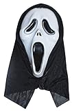 Das Kostümland Horror Scream Geister Maske - Gruselige Halloween Maske mit Kapuze Haube