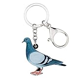WEVENI Cute Taube Schlüsselanhänger Charms Acryl Taube Schlüsselring Vogel Schmuck für Frauen Mädchen Auto Zubehör (Blau)