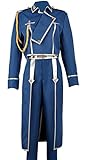 Anime Fullmetal Alchemist Cosplay Roy Mustang Kostüm Damen Herren Armee Uniform Halloween (klein, blau)
