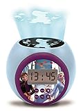 Disney Frozen Elsa Projektionswecker - digitale Uhr mit LCD Anzeige, Alarm-und Schlummer-Funktion, LED Farbwechsel und Nachtlicht mit Timer, für Kinder ab 3 Jahren
