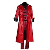 NIXU Anime Devil May Cry Dante Cosplay Kostüm Uniform maßgeschneidert (XXL-XL, Rot)