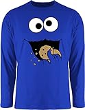 Langarmshirt Herren Langarm Shirt - Karneval & Fasching - Keks-Monster - Keksmonster Cookie Krümel Fasching Gruppe Monster - 3XL - Royalblau - t Shirt keks Monster - BCTU005