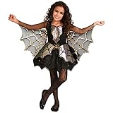 Amscan - Kinderkostüm schimmernde Spinne, Kleid mit angehängten Flügeln, Karneval, Mottoparty, Halloween