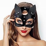 Takmor Catwoman Maske,katzen Maske Catwoman Kostüm für Damen Fuchs Maske Cat Woman Mask für Karneval Valentinstag Maskerade Kostüm Party Nachtclub