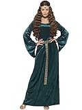Smiffys 45497L - Damen Mittelalterliche Magd Kostüm, Kleid und Haarband, Größe: L, grün