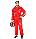 Widmann Rennfahrer Kostüm Overall Jumpsuit rot Anzug exklusiv (Herren Overall, X-Large)