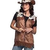 Boland 54322 - Western Weste für Erwachsene, Jacke, Cowboy, Indianer, Kostüm, Karneval, Mottoparty