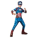 Rubie's Offizielles Kostüm Captain America, Marvels Avengers, klassisch, für Kinder, Superhelden-Verkleidung, Größe S
