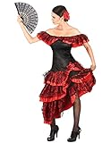 Schwarz-rote Flamenco-Tänzerin - Kostüm für Damen M / L