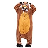 dressfan Animal Jumpsuit Brown Beaver Erwachsene Pyjamas Unisex Polar Fleece Cosplay Kostüm