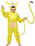 Generique - Marsupilami-Kostüm für Kinder Faschingskostüm gelb-schwarz - 128 (7-8 Jahre)