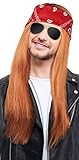 Balinco Herren 90er Jahre Rocker Kit mit Perücke Rot/Blond + Stirnband + Sonnenbrille