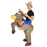 Bodysocks Aufblasbares Cowboy Pferd Jockey Kostüm für Erwachsene
