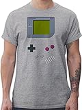 T-Shirt Herren - Nerd Geschenke - Gameboy - 90er Jahre Outfit Game Boy Retro 90 er Party 90s - XL - Grau meliert - t Shirts männer XL - L190