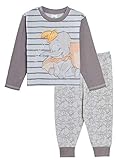 Disney Dumbo Baby-Schlafanzug für Jungen und Mädchen, unisex, für Kleinkinder, ohne Fuß, 2-teiliges Set Gr. 12-18 Monate, grau