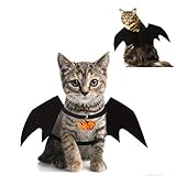 Halloween Hund Kostüm, Katze Fledermaus Kostüm, Kostüm für Hunde, Pet Bat Hund Kostüm mit 2 Pumpkin Bell, Haustier Fledermausflügel für Katzen und Kleine Hunde