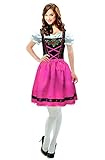 Dirndl Trachtenkleid Karneval Kostüm Fasching Kleid Oktoberfest Trachten (L/XL)