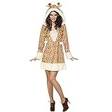 Giraffen Kostüm für Damen Gr. 34- 44 Kleid Giraffenmuster Zoo Afrika Tierkostüm (38/40)