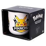 Stor Keramiktasse Frühstück 400 ml Pokemon Pikachu in Geschenkbox, Acrylic, Einfarbig, 1.25 picometer