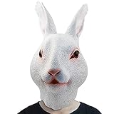 CreepyParty Hasen maske Tier Latex Vollkopf Realistische Kaninchen Masken Kostüm für Halloween Karneval Kostüm Party Parade