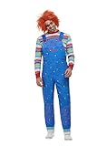 Smiffys 50265L Offiziell Lizenziertes Chucky-Kostüm, Herren, blau, L - Size 42'-44'