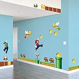 Gemeng Super Mario Sticker Kinderzimmer Schlafzimmer Dekor Wandaufkleber
