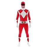Morphsuits Offizielles Rotes Power Ranger Kostüm für Erwachsene - XL (176cm-185cm)