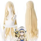 Anime Goblin Slayer Priestess Cosplay Wig Light Gold Long Straight Hair Hairpieces Wig long 100cm