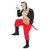 Widmann - Kostüm Wolf, gepolsterter Kasack, Hose, Stiefelüberzieher, Kopfbedeckung mit Maske, Märchen, Tier, Karneval, Mottoparty