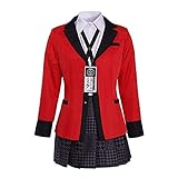 starte Jabami Yumeko Cosplay Kakegurui Anime Kostüm Anzug Für Erwachsene Frauenschule JK Uniform Faltenrock Rot