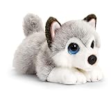 tachi Stofftier Hund 25 cm, Plüschtier Husky grau weiß, Liegender Kuscheltier Welpe weich