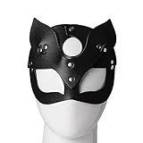 cosplay maske für halloween party ball dance frauen sexy halbes gesicht katze leder maske