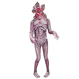 Demogorgon Erwachsene Kinder Halloween Scary Kostüm Parodie Party Cosplay Cannibal Flower Monster Outfits Set Jumpsuit Dress Up (Color : Clothing, Size : 150cm)