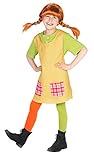 Maskworld Pippi Langstrumpf Kostüm für Kinder - 3teilig - grün/gelb Lizenz Filmkostüm (134/140)