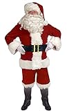 STTTBD Weihnachtsmann Kostüm Herren Damen 5-teiliges Weihnachtsmann Anzug Set Xmas Santa Outfits für Erwachsene Männer Frauen Deluxe Weihnachtskostüm Komplettes Outfit L