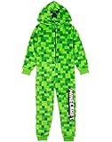 Minecraft Onesie Pixelated Creeper Sleepsuit Gamer Geschenk für Jungen 9-10 Jahre