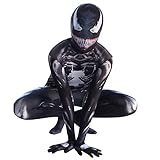 TOYSSKYR Kinder Erwachsene Luxus Film Kostüm Klassische Venom Spiderman Kinder-Kostüm Cosplay Anzug Halloween-Abendkleid Set Hohe Elastizität (Color : Superhero, Size : 145-150)