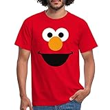 Spreadshirt Sesamstraße Elmo Kostüm Gesicht Krümelmonster Männer T-Shirt, XL