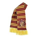 Amscan 9912524 - Schal Gryffindor aus Harry Potter mit Wappen, rot-gelb, Hogwarts, Accessoire