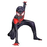 GoGice Spider Man Kostüm für Kinder Party Dekoration Weihnachten Deko, Superheld 3D Anime Anzug für Bodysuit Miles Morales, Jungen Cosplay Weihnachten Karneval Aktion Dress Ups Spinne Kostüm -130cm