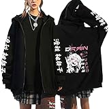 nicamaikoo Unisex Midoriya Izuku Zipper Hoodie Shigaraki Tomura Zip Up Jacket Cardigan Sweatshirt Himiko Toga Cosplay Langarm Anime Coat