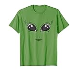 Halloween Außerirdischer Kostüm Süß Alien Gesicht Maske T-Shirt