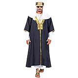 Widmann - Kostüm Sultan, Tunika mit Robe, Turban, Araber, Scheich, Karneval, Mottoparty