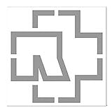 Rammstein Aufkleber Logo 100x100mm Silber, Offizielles Band Merchandise Sticker (freistehend)