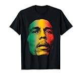 Bob Marley Official Rasta Fade Gradient Face T-Shirt