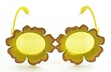 Körner Festartikel Sonnenblumen Brille Sunshine - Gelb - Zubehör zum Gärtnerin Zwerg Clown oder Hippie Kostüm