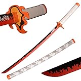 Sword Warrior, Schwert, Demon Slayer, 104 cm, Holzschwert-Rengoku Kyoujurou, Katana, Japanisches Anime, Cosplay.