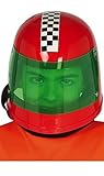Rennfahrer-Helm für Kinder Faschings-Zubehör rot-grün